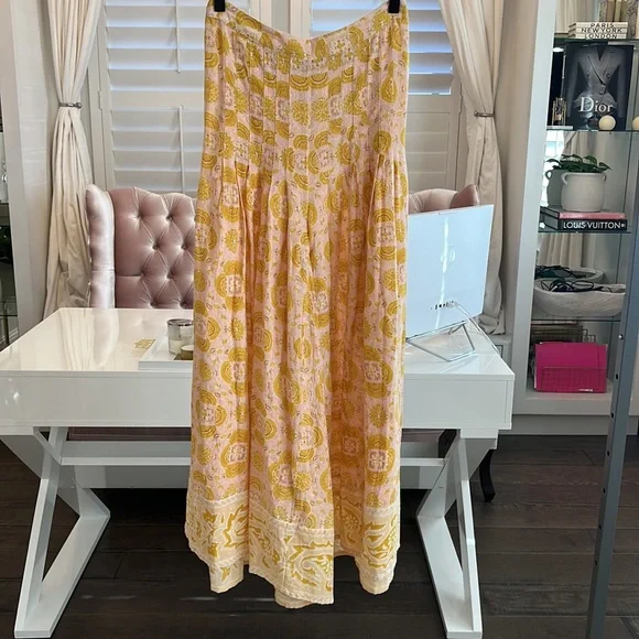 Free People Pink and Yellow Wide Leg Printed Pants - Picture 10 of 16